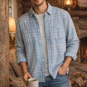 GAP "Untucked" Soft Plaid Flannel Shirt | Size Large